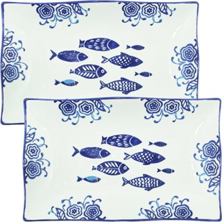 Kit 2 Petisqueiras Bowl Média Travessa Peixe Oceano 350ml em Oferta na Shopee