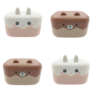 Saboneteira de Pia com Tampa Ursinho e Coelhinho Divertida em Oferta na Shopee