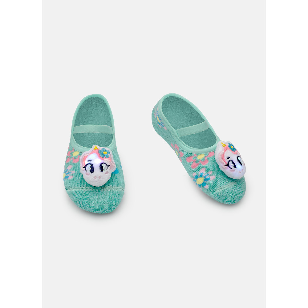 Meia Sapatilha Bebê Menina com Aplique de Led Unicórnio Aloha - Puket