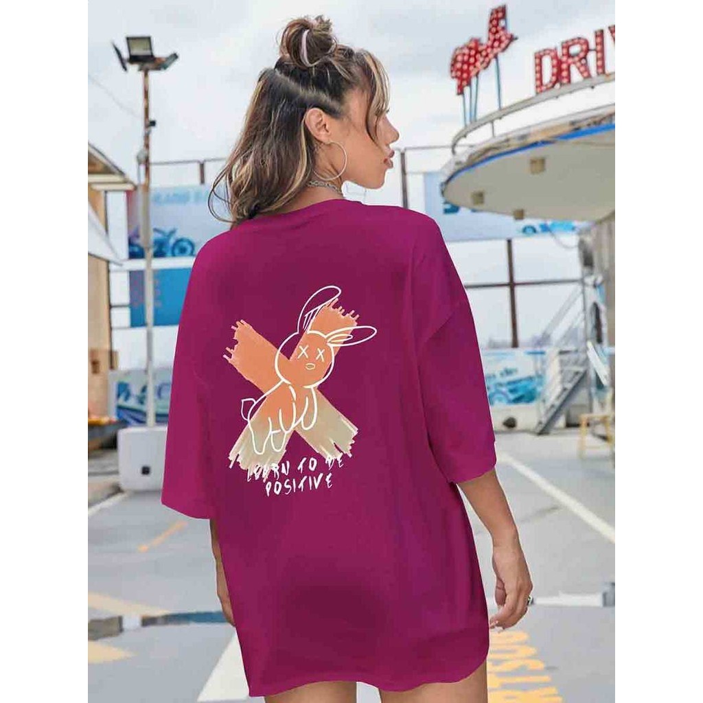 Camiseta Aesthetic Tumblr Oversized Blusa Estampa Positive Moderna Camisa Estilosa Streetwear
