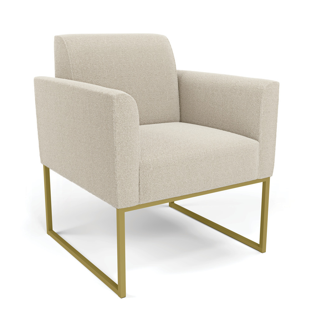 Poltrona Sala de Estar Industrial Dourado Marisa Bouclê D03 - D'Rossi