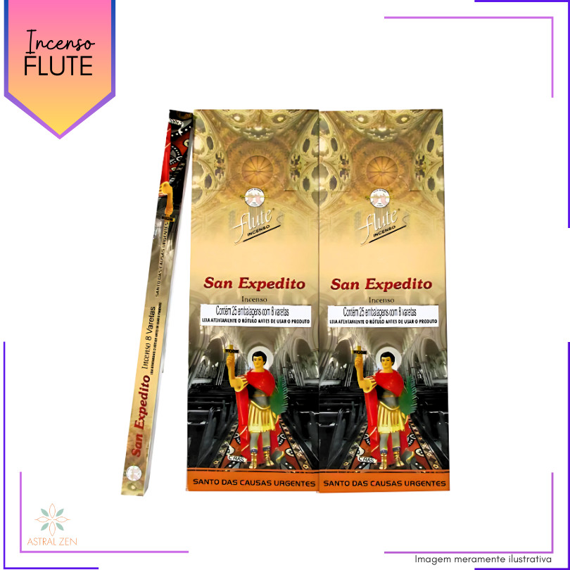 Incenso Flute Santo Expedito - Kit com 6 Iguais ou Variados