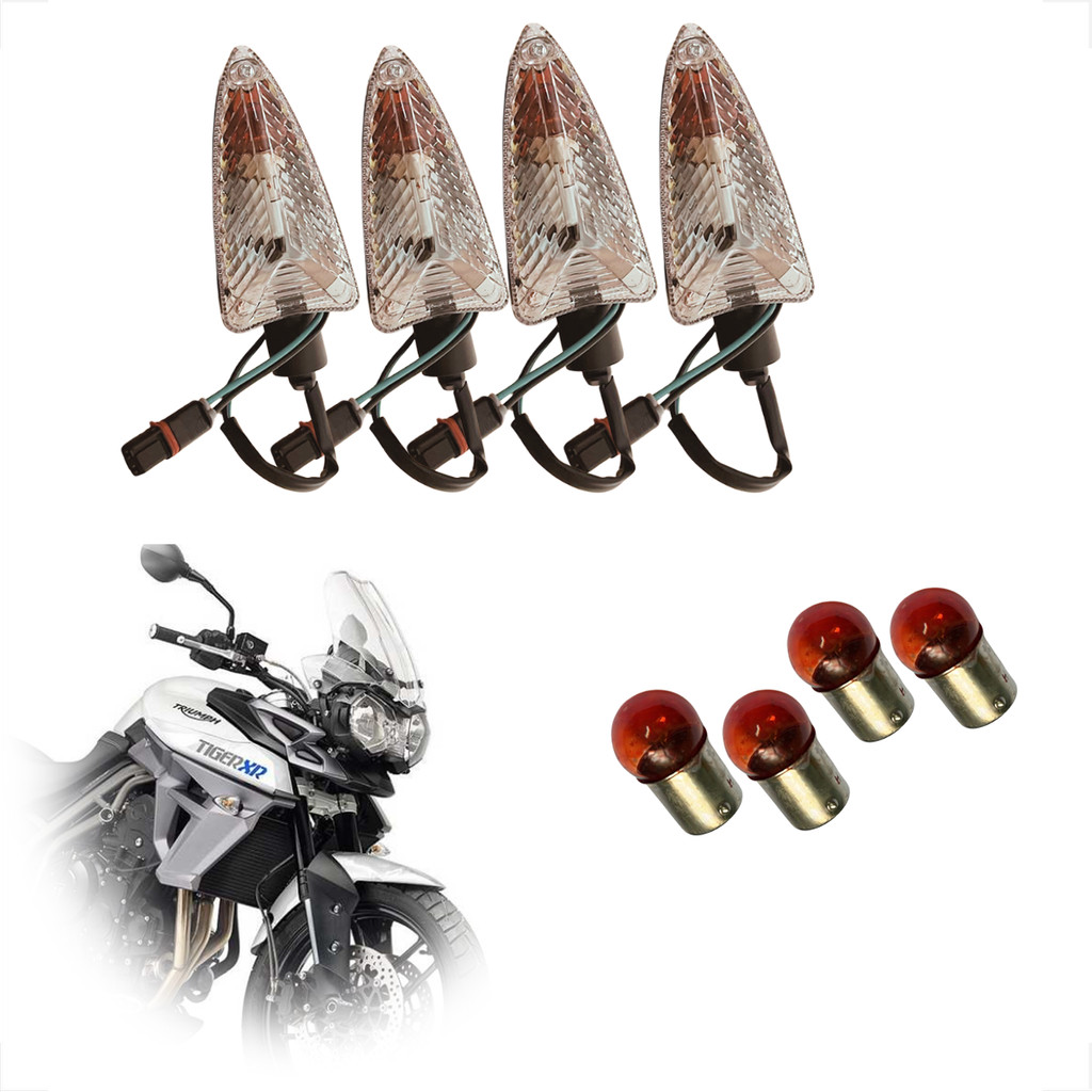 Kit 4 Piscas Dianteiro Traseiro Completo Moto Triumph Tiger 1050 2009 2010 2011 2012 2013 2014 2015