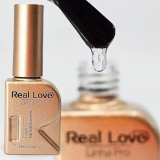 Kit Top Coat Diamante e Super Base Coat Para Unhas Linha Pro 10 ml - Real Love em Oferta na Shopee