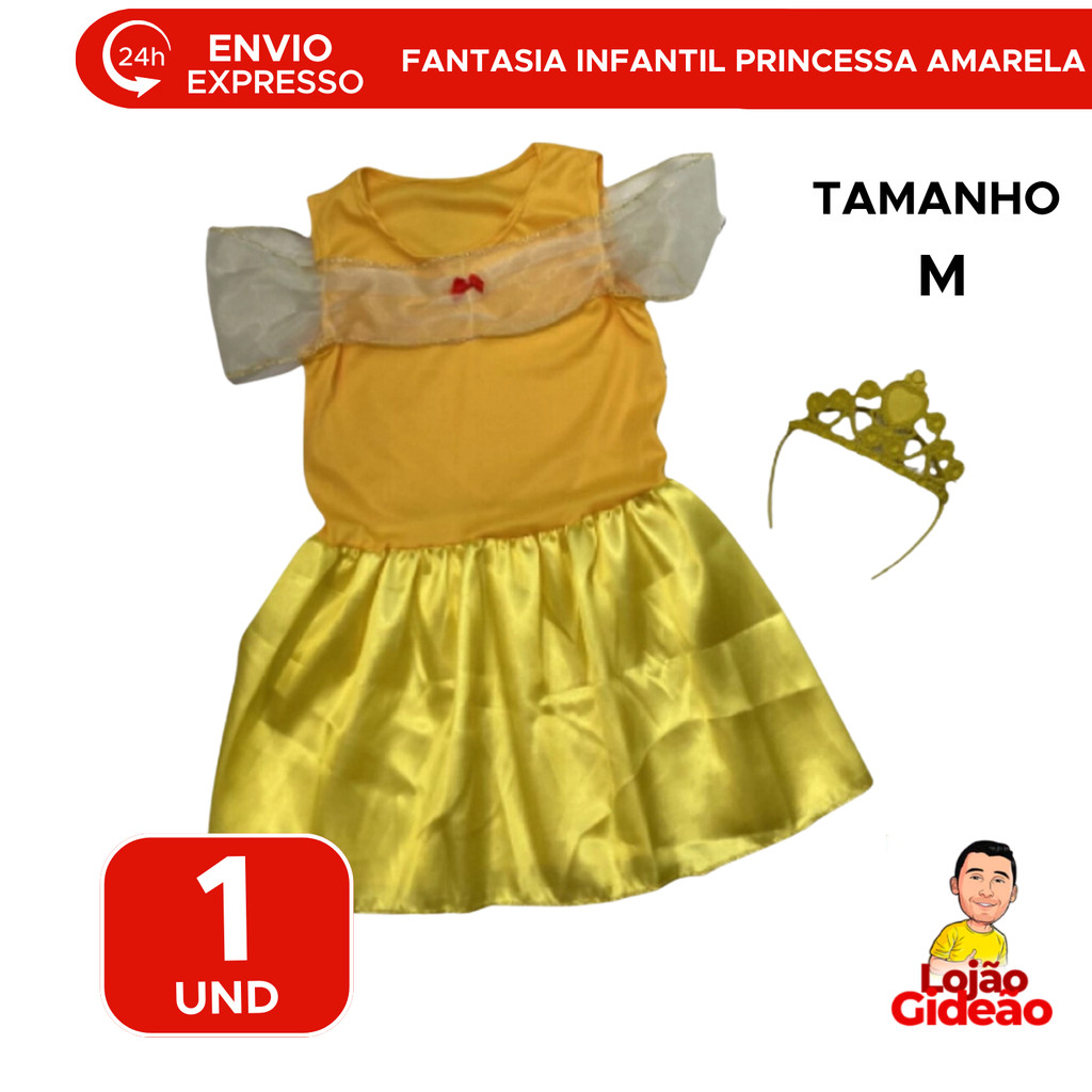 Fantasia Infantil Bela Para Festas Carnaval Com Coroa Fantasia De Princesa Para Menina
