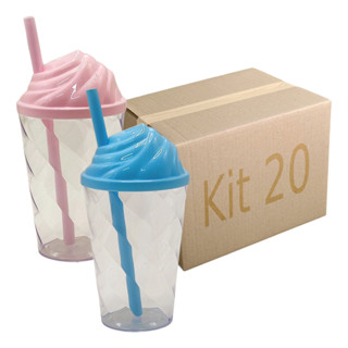 Kit 20 Copo 300ml Tampa Chantilly Sorvete Atacado Varejo Aniversário baladas restaurante buffet em Oferta na Shopee