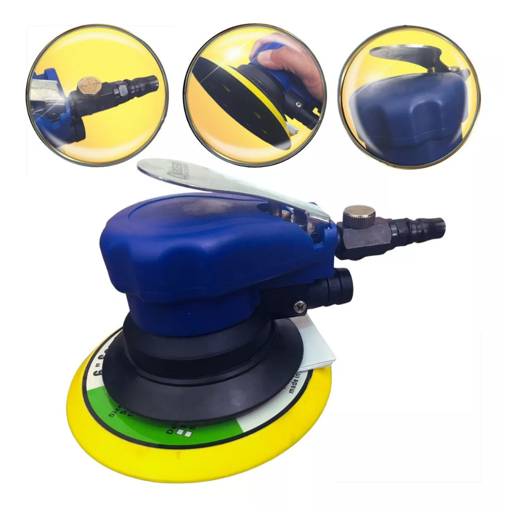 Lixadeira Pneumática Orbital Hookit Roquite CHARBS
