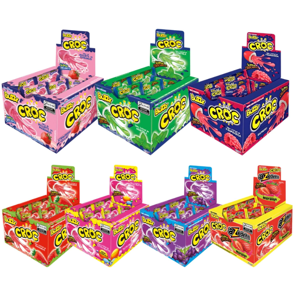 Caixas de Chicletes Croc Sabores Sortidos Buzzy