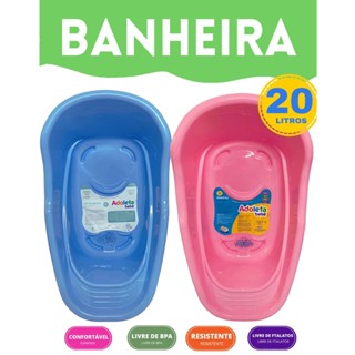 BANHEIRA 20 LITROS ADOLETA BANHO BEBE COMPACTA CAJOVIL COM VALVULA PARA DRENAR AGUA – CAJOVIL