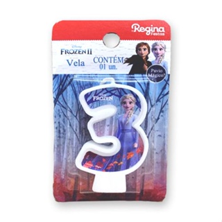 Vela Festa Frozen Número 3 - 01 unidade - Regina - Rizzo Festas em Oferta na Shopee