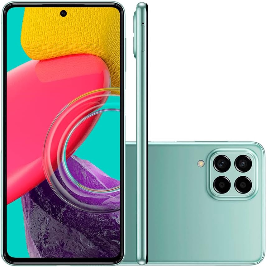 Smartphone Samsung Galaxy M53 5G 128GB 5G Wi-Fi Tela 6.7 Dual Chip 8GB RAM Câmera Quádrupla + Selfie 32MP - Verde
