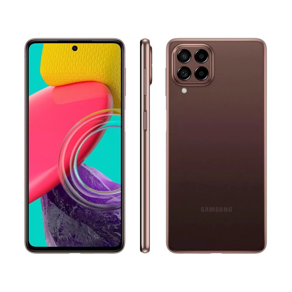 Smartphone Samsung Galaxy M53 5G 128GB 5G Wi-Fi Tela 6.7 Dual Chip 8GB RAM Câmera + Selfie 32MP - Marrom