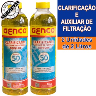 Kit 2 Clarificante e Auxiliar de Filtração Genfloc 1 Litro Genco em Oferta na Shopee