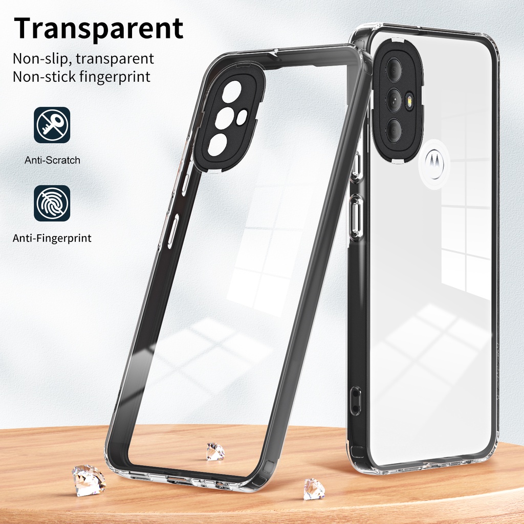 Capa De Luxo Transparente Para Motorola Moto Edge 40 Pro G13 G23 G53 G73 G22 G42 G52 G82 G10 G20 G30 E22 E32 E13 E22i Telefone À Prova De Choque De Armadura Dura De Silicone Macia