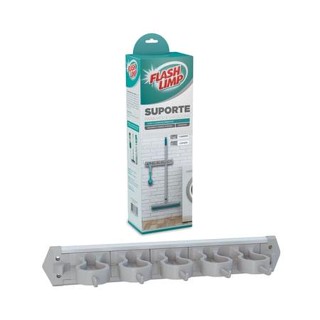 Suporte mop vassoura 11 compartimentos cinza