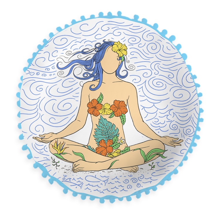 Imagem Almofada com Pompom Ho'oponopono Meditação 30x30cm