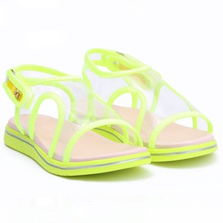 Sandália Papete Infantil Feminina WorldColors Bia - Amarelo Neon