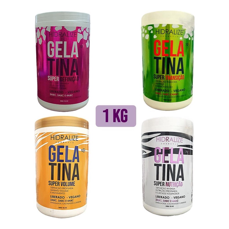 Gelatina Capilar Definicao Transicao Volume Nutricao Cacheados e Crespos Hidralize 1kg