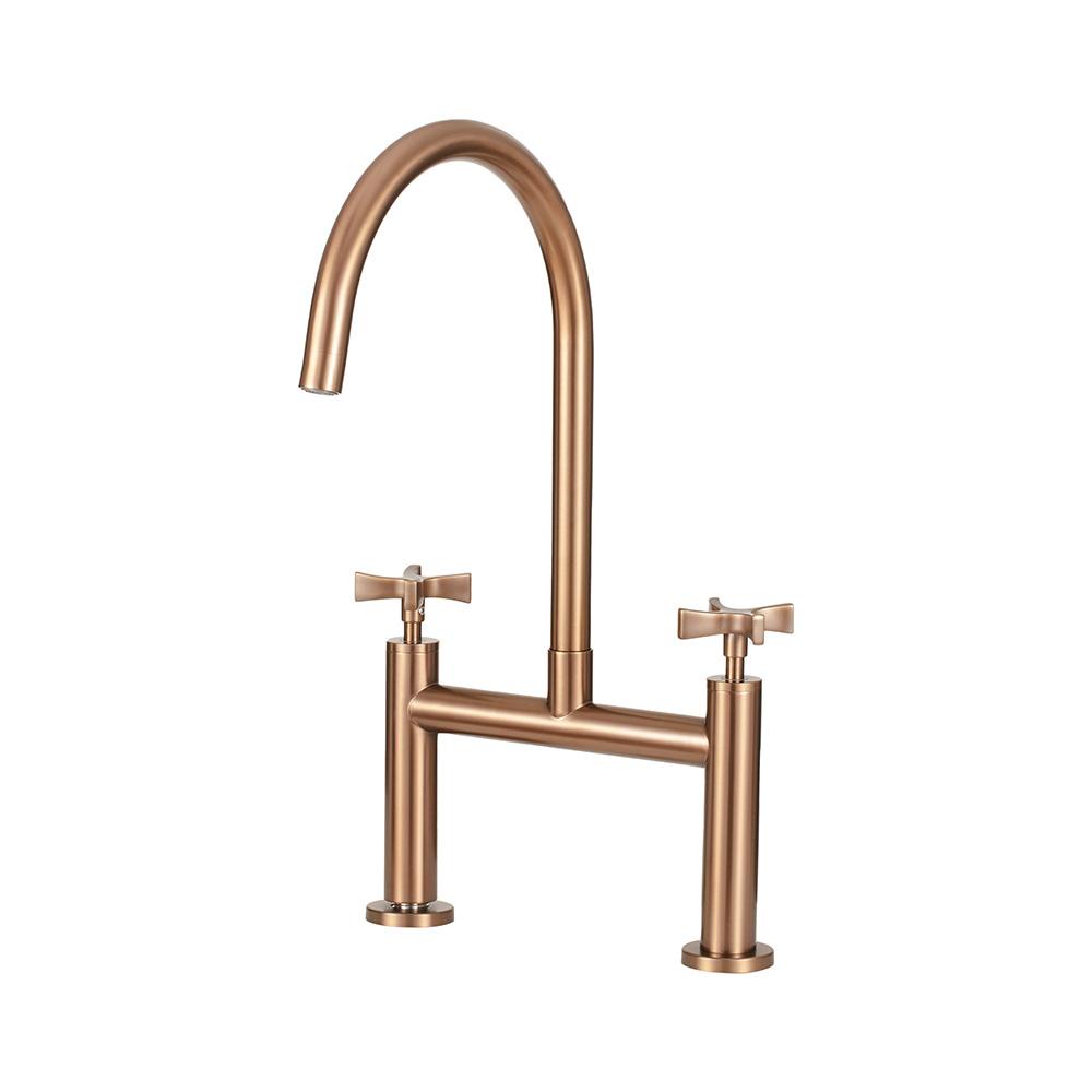 Torneira Para Cozinha Gourmet Inox Misturador Duplo Comando Içana Pingoo - Dourado Rose - Home & Living