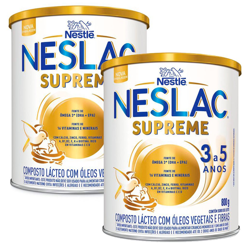 Kit 2 Neslac Supreme Composto Lácteo 800g em Oferta na Shopee