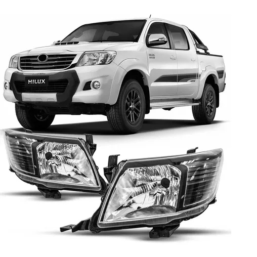 Farol Toyota Hilux Pick Up 2012 2013 2014 2015 Manual Fume