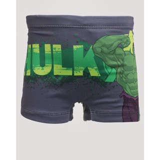 Sunga Infantil Boxer Estampa Hulk Marvel Cinza