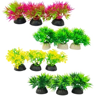 kit 3 mini plantas Artificial decoração plantinha para aquário betta em Oferta na Shopee