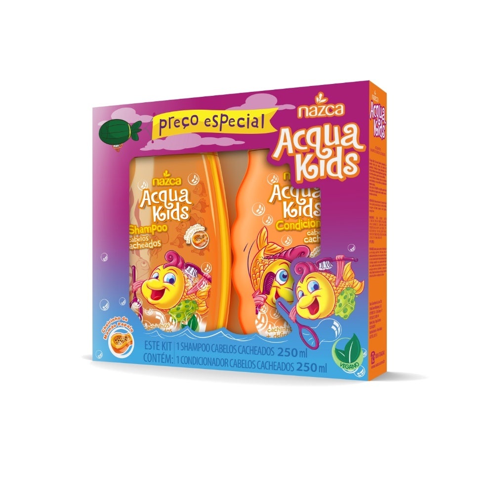Kit Nazca Acqua Kids Shampoo 250ml + Condicionador 250ml Infantil Cabelos Cacheados em Oferta na Shopee