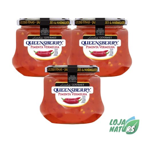 KIT 3 Geléia Agridoce Gourmet sabor Pimenta Vermelha 320g - Queensberry