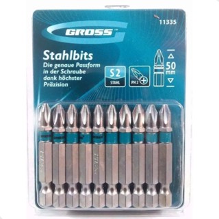 Bits Phillips Ponta 1/4 50mm Ph2 10 Peças Gross - 1 kit