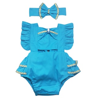 Romper Jardineira Jasmina com Pedrinha Roupa Bebê Body Festa Tricoline 100% Algodão em Oferta na Shopee