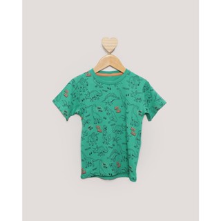 Camiseta Bebê Estampa Dinossauro Manga Curta Verde