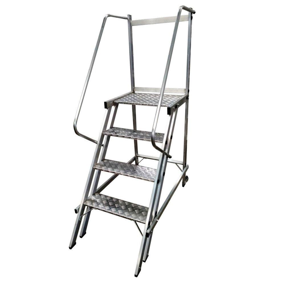 Escada Plataforma Trepadeira 1,00m 3 Degraus com 2 Rodas Tra em Oferta na Shopee