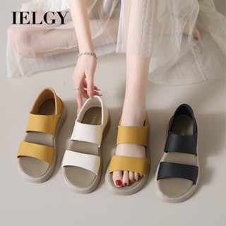 IELGY Sandálias De Verão Novas Lisas De Moda De Duas Costas Calcanhar Romano Sapatos De Praia Para Mulheres