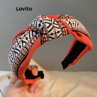 Lovito Faixa de Cabelo Colorida Simples para Mulheres LFA03120 (Laranja/Preto)