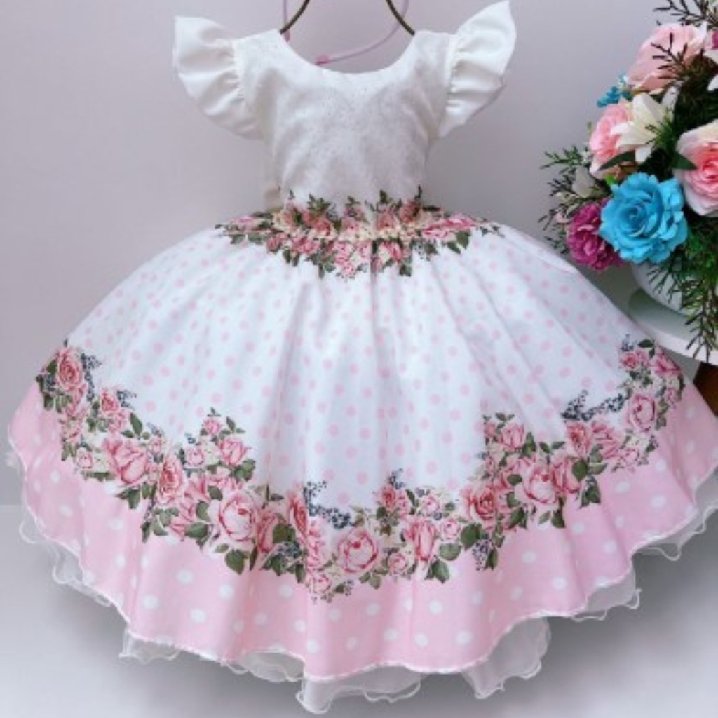 Vestido Bege Floral D3060