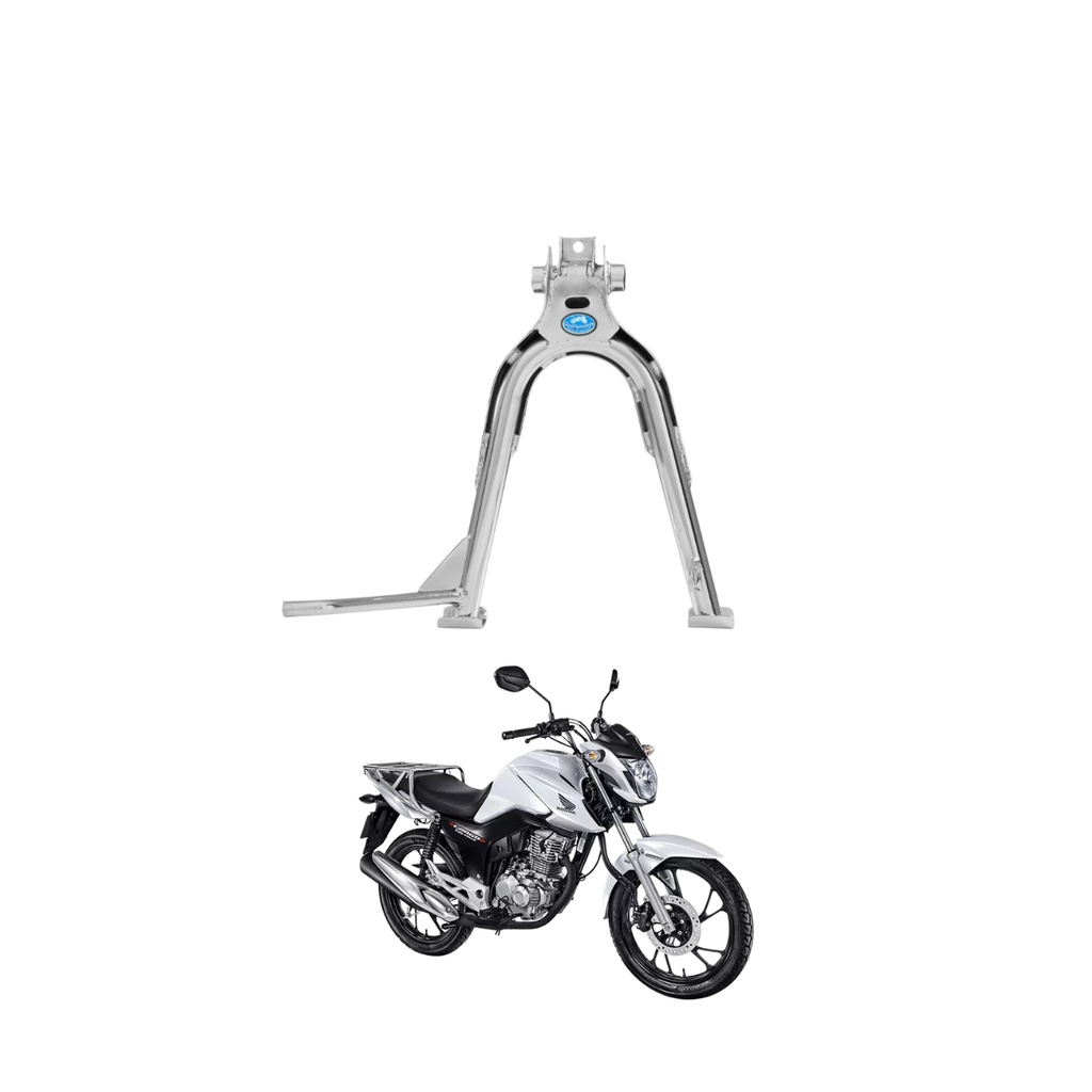 Cavalete Cromado Central Tripé Apoio Honda CG Titan FAN 160 2016 2017 2018 2021 2024 QUALLYMOTOS