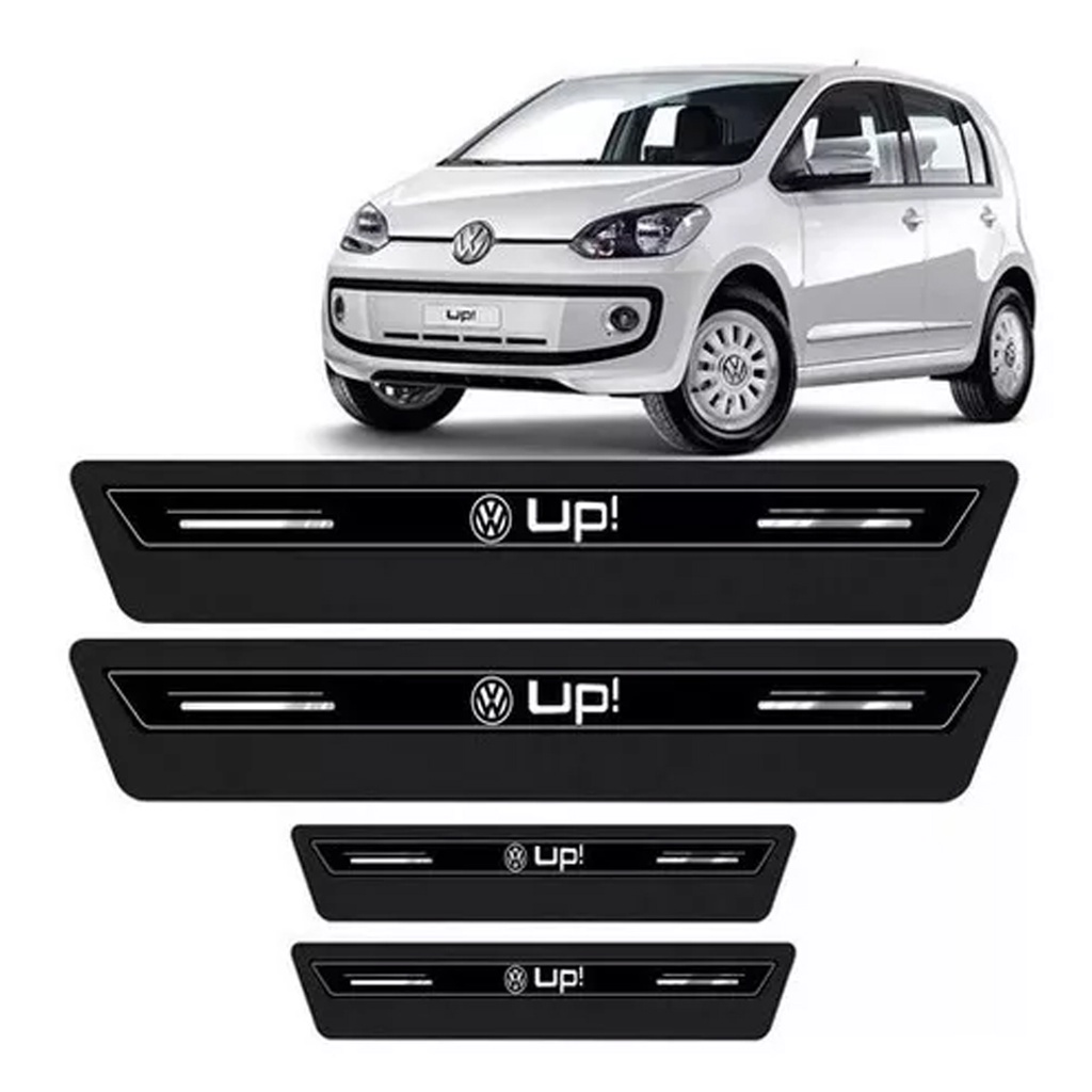 Kit 8 Adesivo Soleira Premium Porta Up 2 E 4 Portas Preto