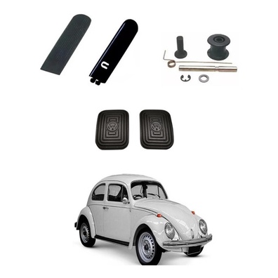 Pedal Acelerador Chapa + Kit + Capa Pedais Fusca Brasilia em Oferta na Shopee