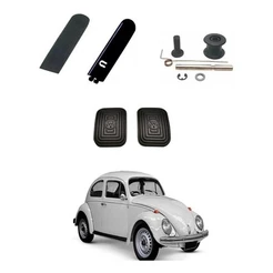 Pedal Acelerador Chapa + Kit + Capa Pedais Fusca Brasilia