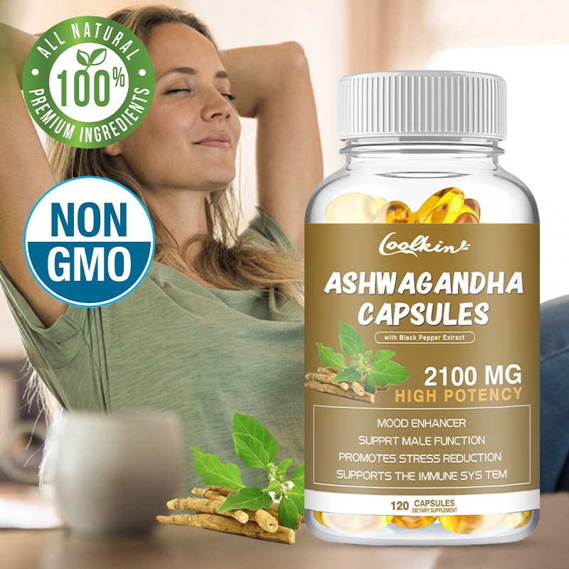 MENXI Cápsulas Orgânicas Ashwagandha-Alívio Do Estresse-Suporta Humor , Vitalidade E Força , Adequadas Para Vegetarianos