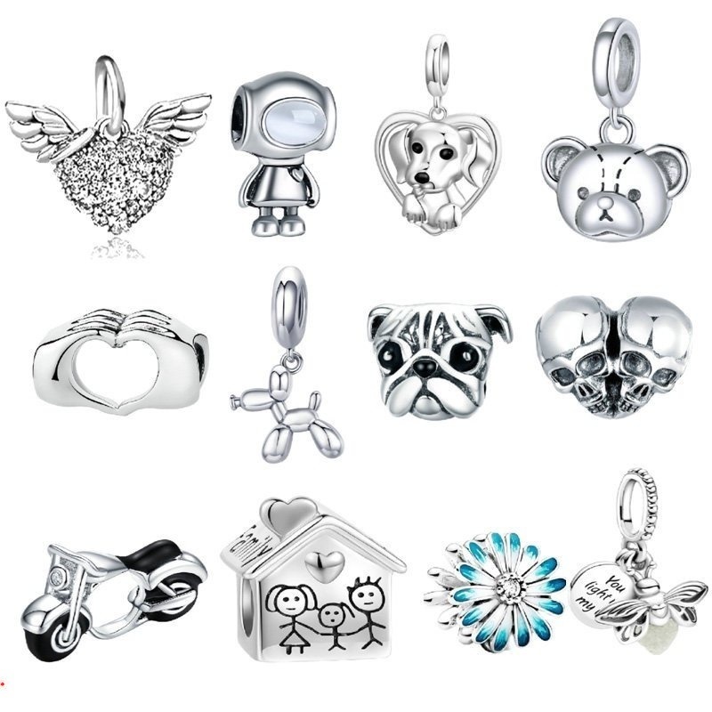 Berloques de Prata 925 Charms Balões Aviões Café Charme Clássicos Acessórios