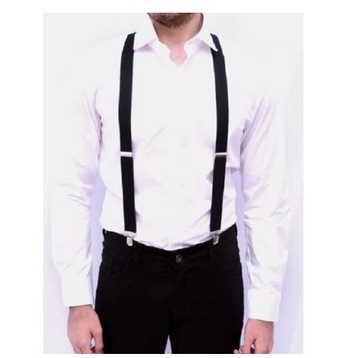 Suspensório Elástico Adulto Com Regulador Estampado, Liso e Neon Social Unisex 90Cm — imagem 2 de 2