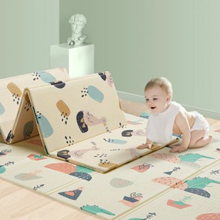 Tapete Térmico Infantil Emborrachado Dupla Face Dobrável Macio 2m x 1,5m Tatame de Brincar no Chão 8mm Espessura Criança Bebê Estampa Animais Bichinhos Educativo Brincadeira