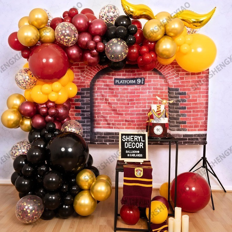 78 Peças Conjunto De Festa De Balão Temático Harry Potter Bigode Balões De Filme De Alumínio Látex Arco De Guirlanda Cri em Oferta na Shopee