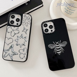 Capa Protetora À Prova De Queda Para iPhone 15 Pro Max 11 14 13 12 Design Espelho Criativo Flores De Abelhas Estrela Do Amor Coração TPU Macia 12Pro