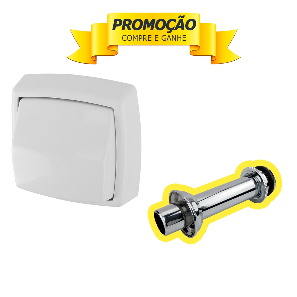 Acabamento Valvula Descarga Padrão Hydra Max Deca Branco Abs + Tubo Ligação Bacia Sanitária Cd.5022