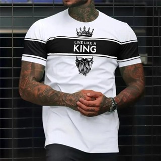 Carta Rei 3D Camiseta Masculina Impressa Harajuku Street Top Fitness Roupa Esportiva Respirável Solta Vestuário Masculino