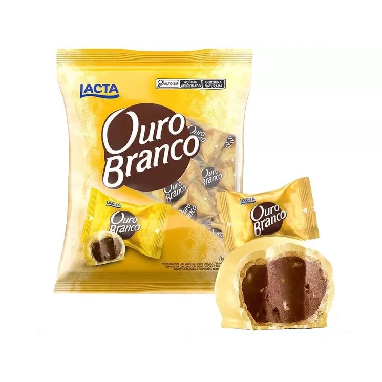 Bombom Chocolate Ouro Branco Pacote de 1kg Lacta