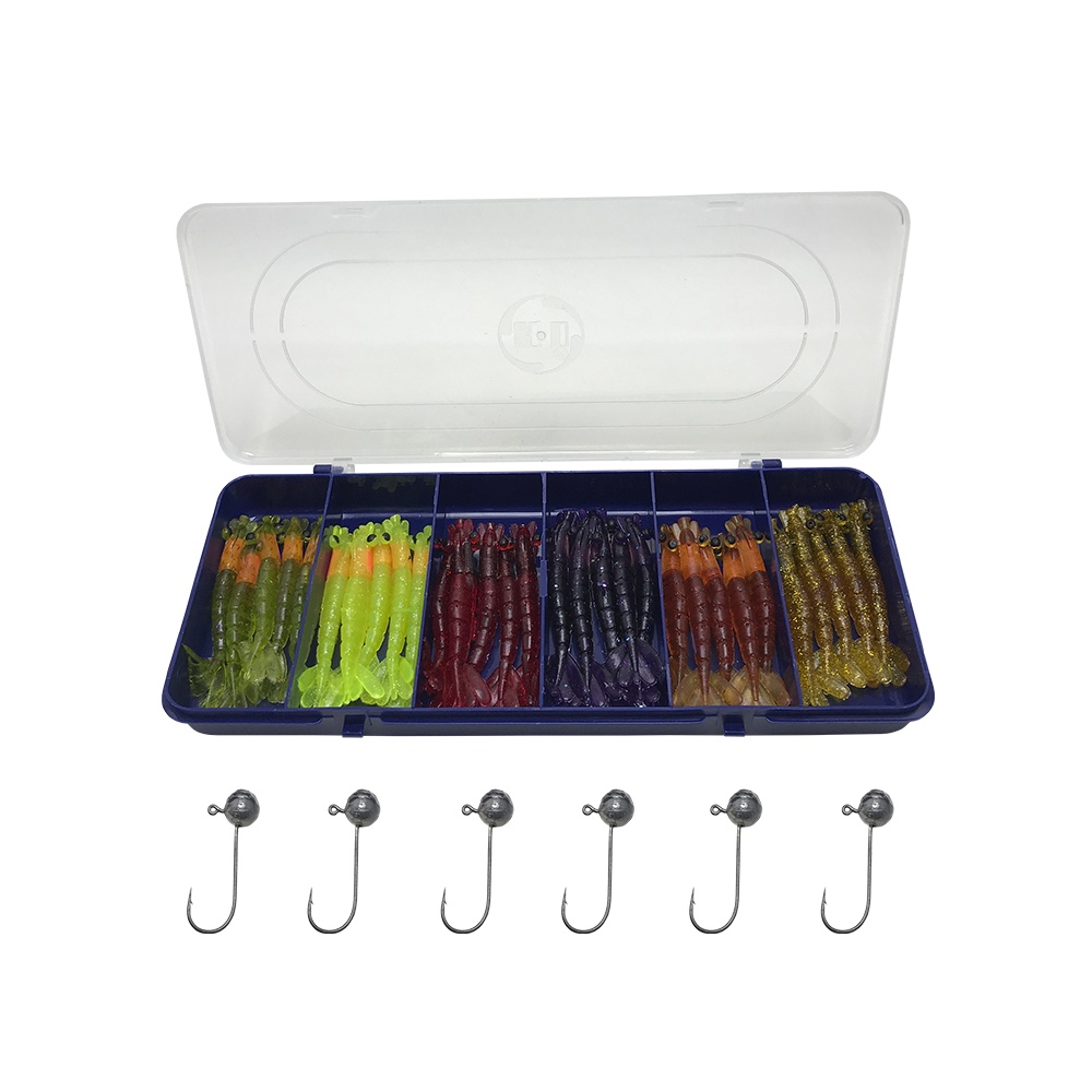 Kit Camarão Artificial 30 Camarões 8cm + 6 Jigs + 1 Estojo em Oferta na Shopee